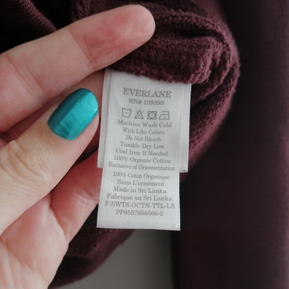 Everlane Cowl Neck Boxy Sweatshirt Burgundy Small - Picture 13 of 16